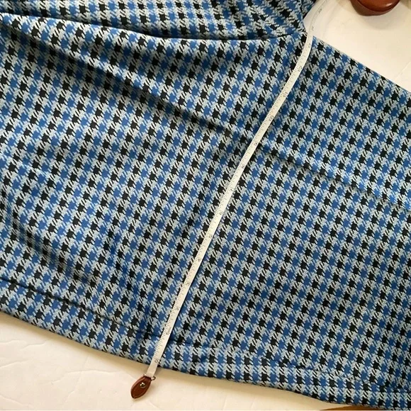 “VINTAGE” Eaton’s new old stock groovy blue checkered wide leg cuffed pants. - Picture 11 of 12